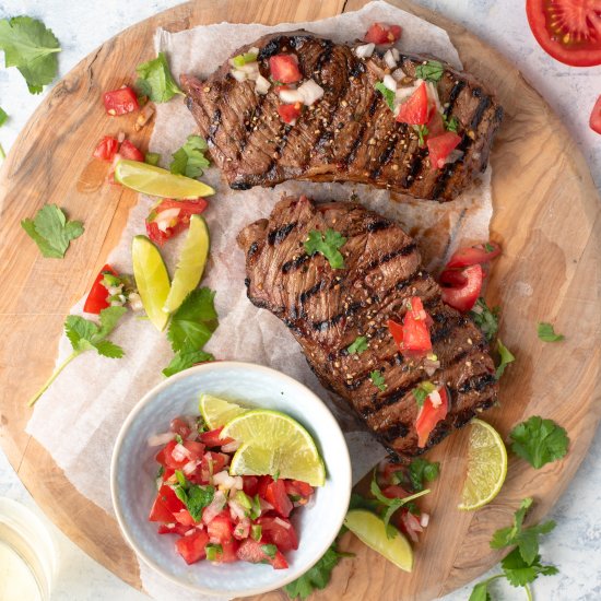 Grilled Steak in Beer Marinade