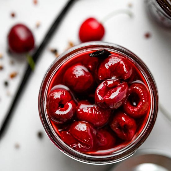 Vanilla Bean Pickled Cherries