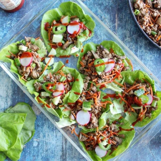 Thai Ground Turkey Lettuce Wraps