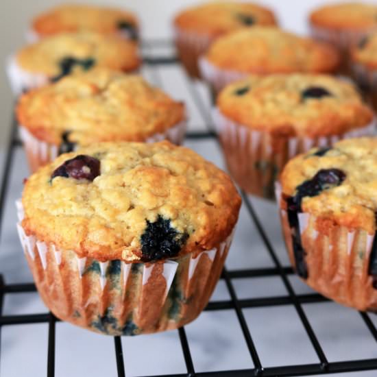 Blueberry Banana Oat Muffins