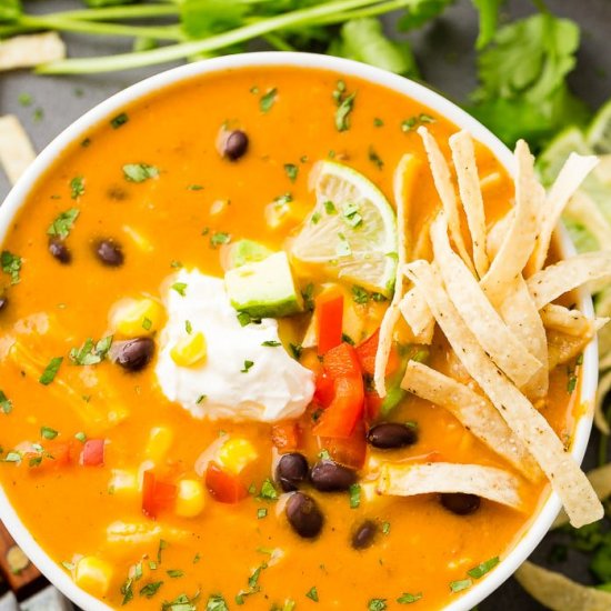 THE BEST CHICKEN TORTILLA SOUP