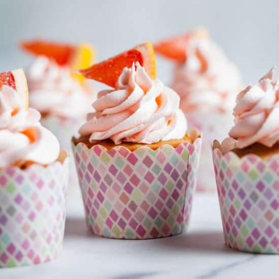 Pink Grapefruit Cupcakes