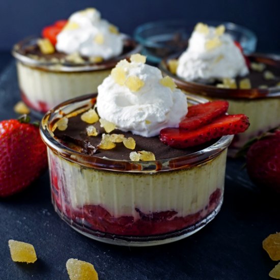 Chocolate Strawberry Pots de Creme