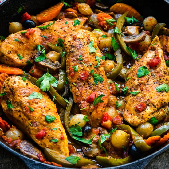 Easy Chicken Cacciatore