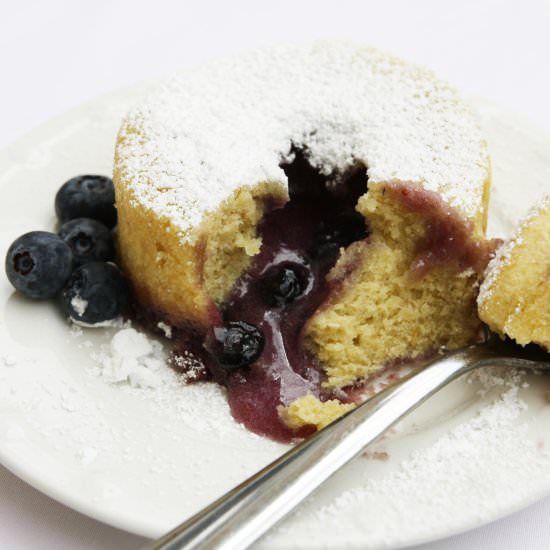 GF Lemon Blueberry Lava Cakes