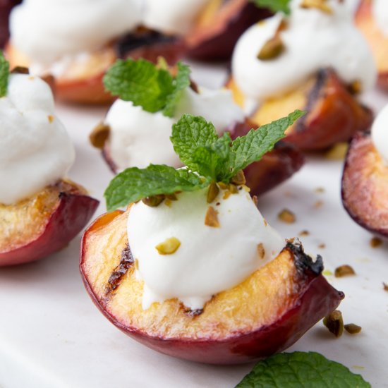 Grilled Peaches with Whipped Cream