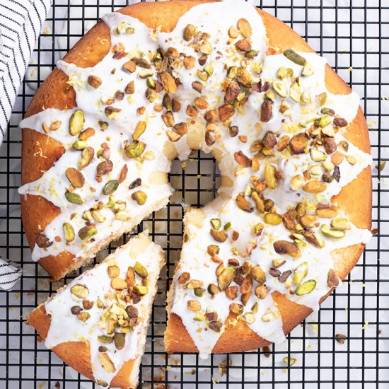 Lemon Pistachio Coffee Cake