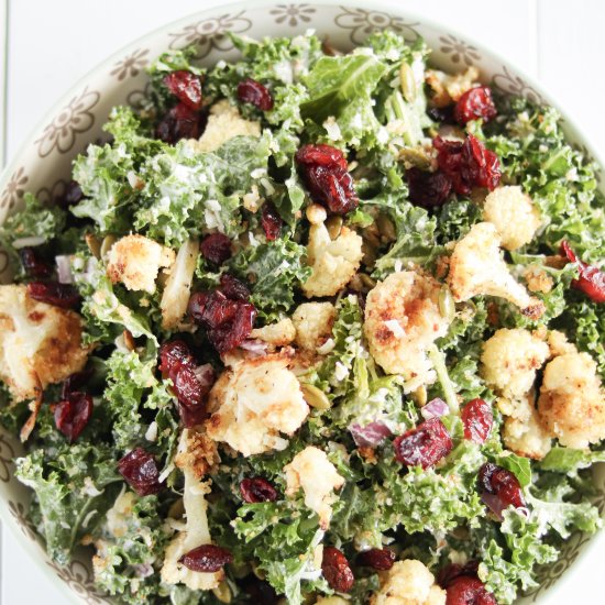 Kale Cauliflower Caesar Salad