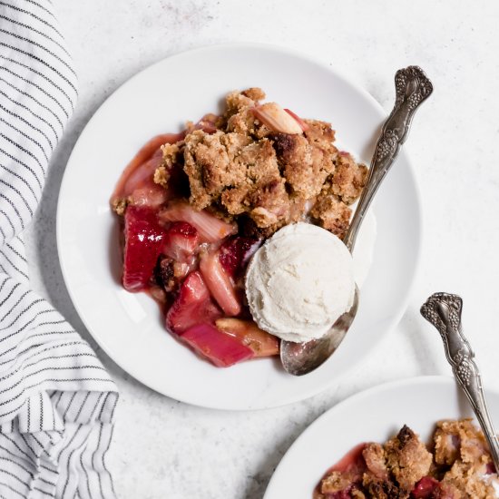 Orange Strawberry Rhubarb Cobbler