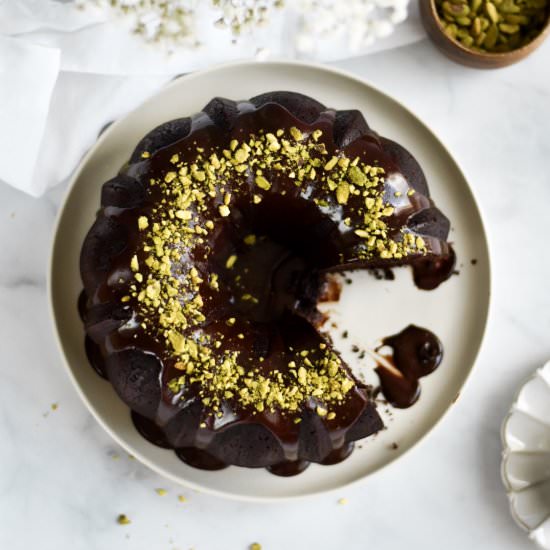 Dark Chocolate Olive Oil Bundt Cake