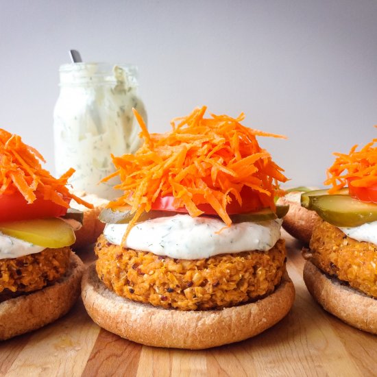 Buffalo Chickpea Burgers