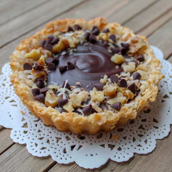 Chocolate coconut tart