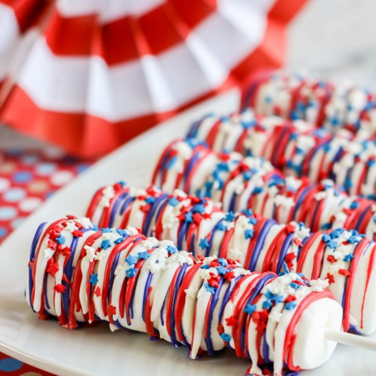 Patriotic Marshmallow Pops