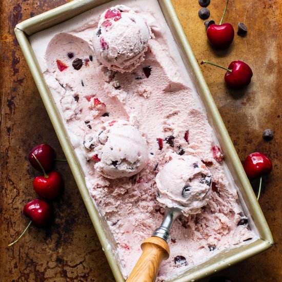 Cherry Ice Cream w/ Dark Chocolate