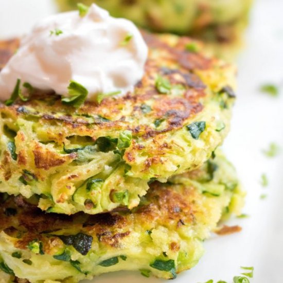 Panko Parmesan Zucchini Fritters