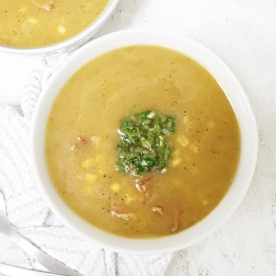 Bacon Corn Soup with Gremolata