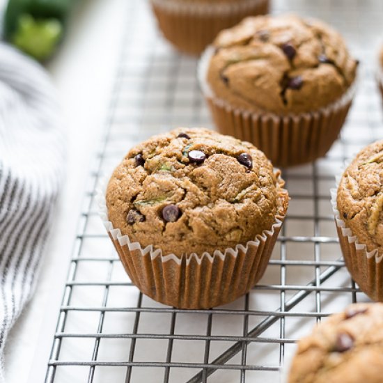 Flourless Zucchini Oatmeal Muffins