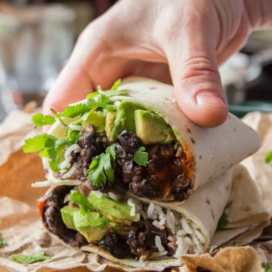 Spicy Black Bean Burritos