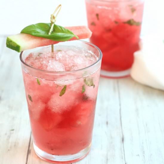 Watermelon Basil Mojitos