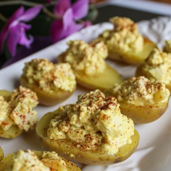 Easy vegan deviled eggs