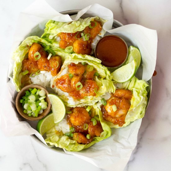 Firecracker Shrimp Lettuce Cups