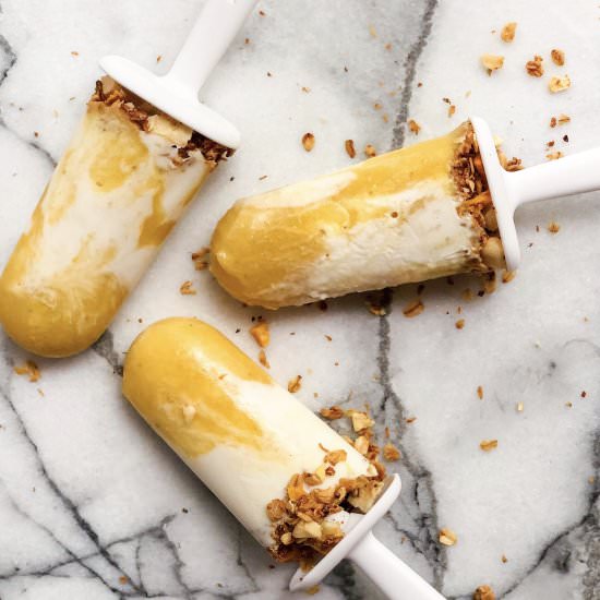 Tropical Smoothie Pops With Granola