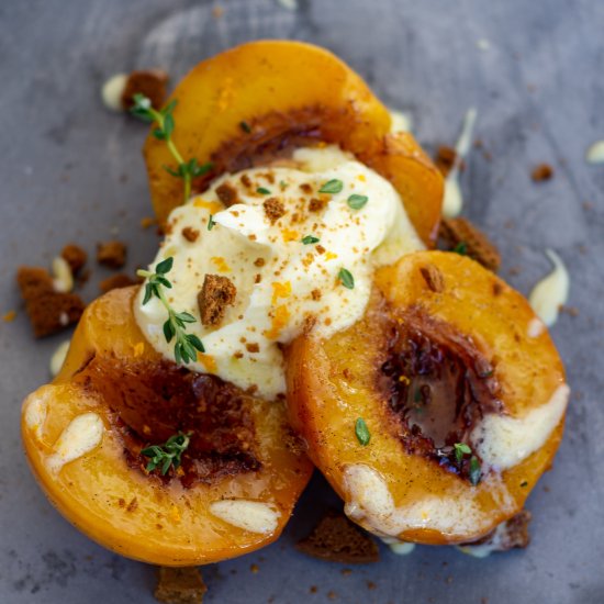 Roasted Peaches Ginger & Mascarpone