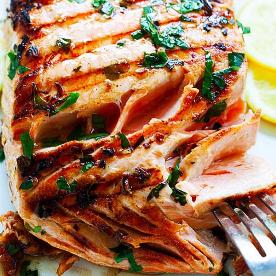 Garlic Herb Grilled Salmon