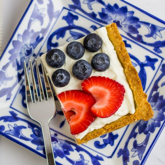 Red White and Blue Cheesecake Tart