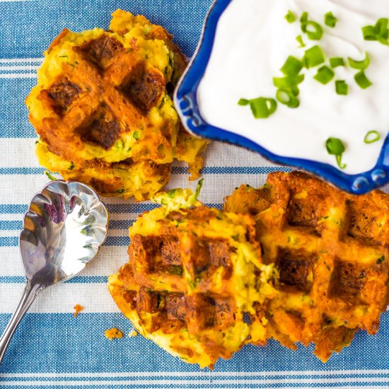 Zucchini Cheese Waffles