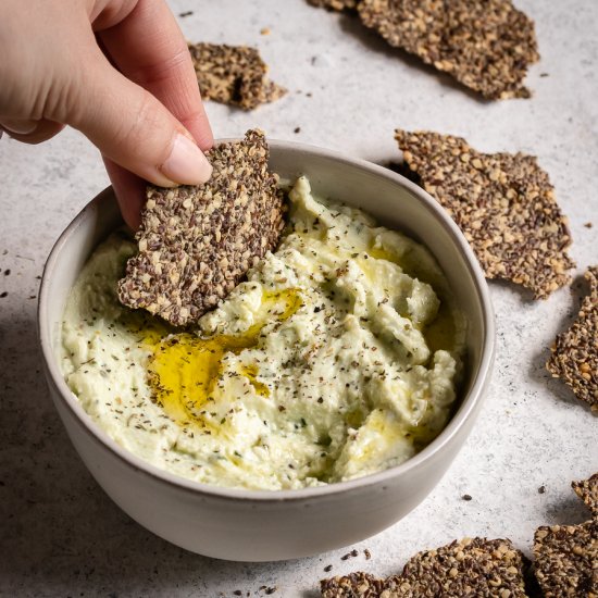 Crunchy Seed Crackers and Ricotta