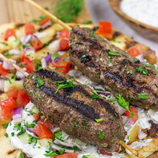 Grilled Beef Kofta Kabobs