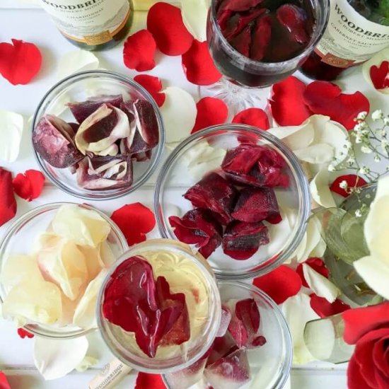 Rose Petal Wine Ice Cubes