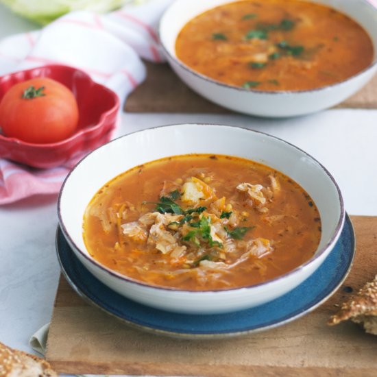 Cabbage soup with tomatoes