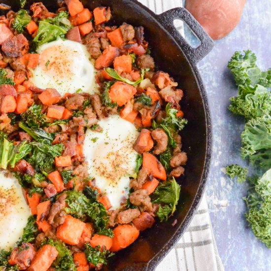 Sweet Potato and Bacon Hash Skillet