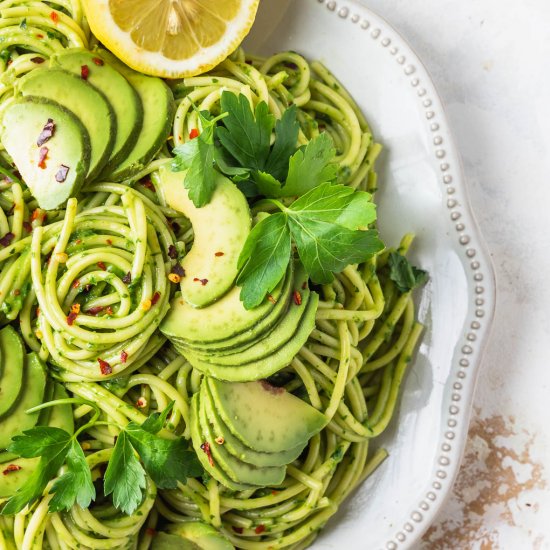 Avocado Tarragon Pesto Pasta