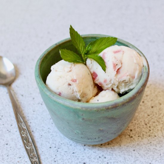 Rhubarb Black Pepper Ice Cream