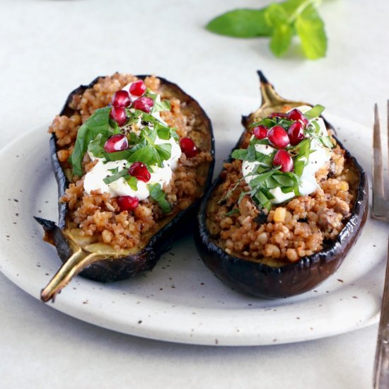 Quinoa Stuffed Eggplant