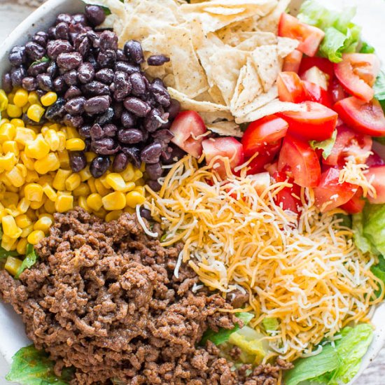 Loaded Beef Taco Salad