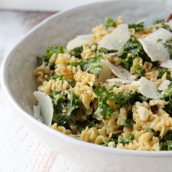 Kale Caesar Pasta Salad