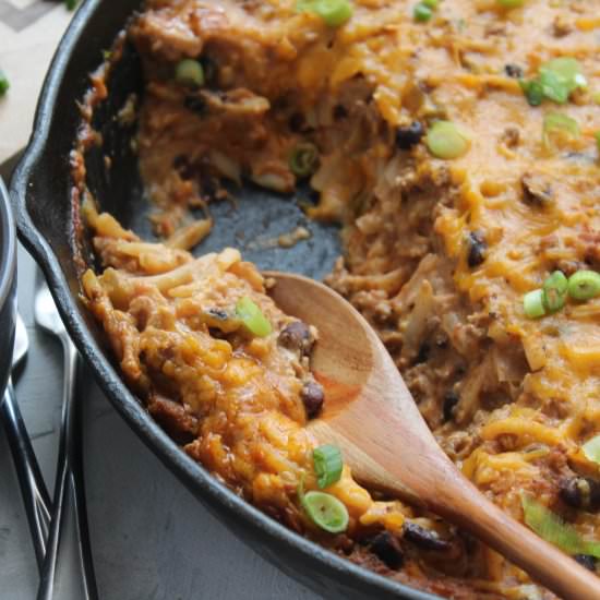 Turkey Taco Hash Brown Skillet