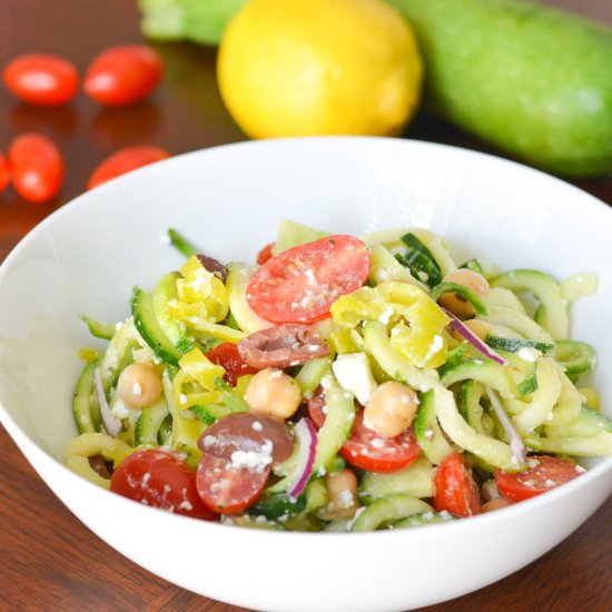 Greek Zucchini Noodle Salad