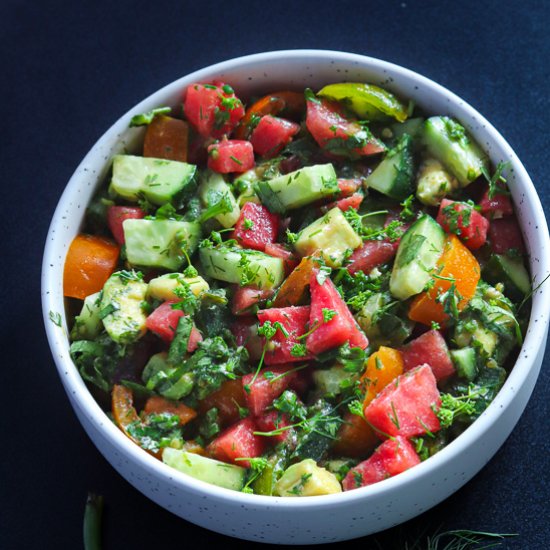 HEALTHY WATERMELON CUCUMBER SALAD