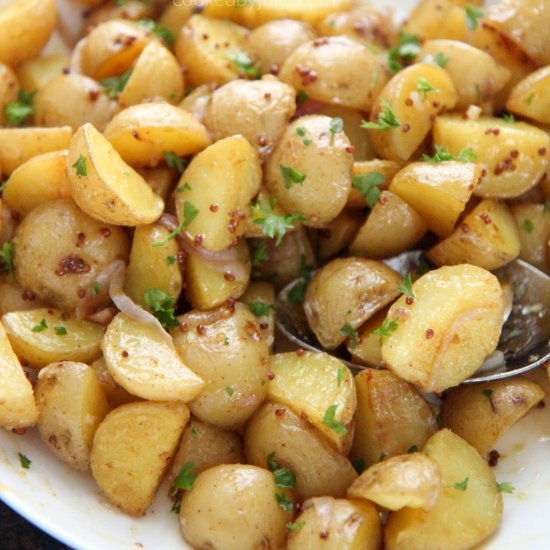 Warm Honey Mustard Potato Salad