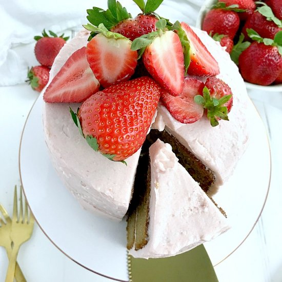 Strawberry Almond Flour Cake