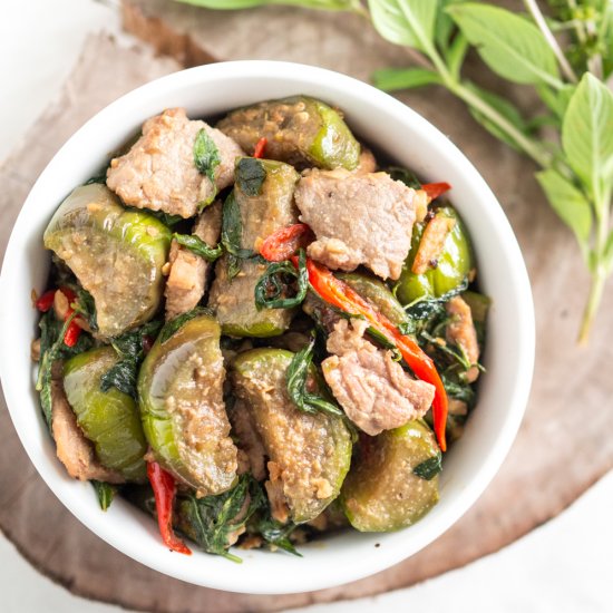 Eggplant Stir-Fried with Thai Basil