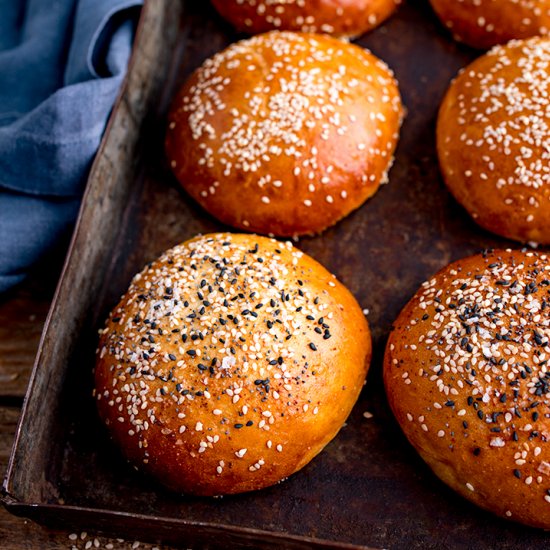 Soft and light brioche burger buns