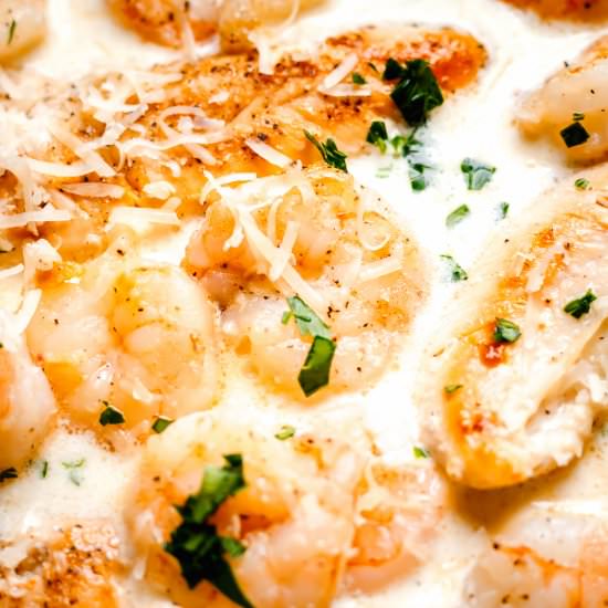 Chicken and Shrimp Alfredo