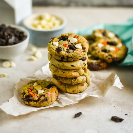 Chewy Cake Batter Funfetti Cookies