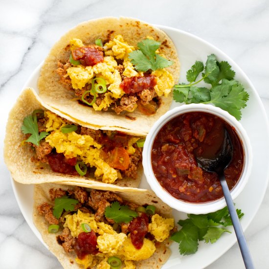 Chorizo and Egg Breakfast Tacos